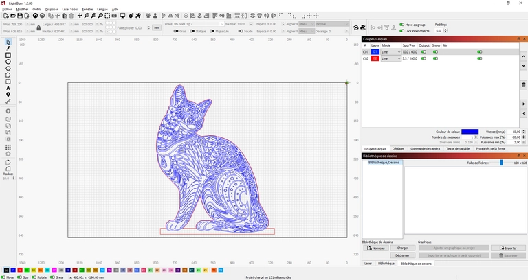 exemple d'un projet sur Lightburn