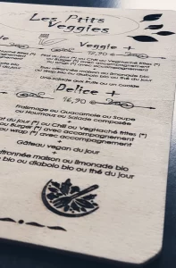 Réalisation d'un menu de restaurant pour végétariens